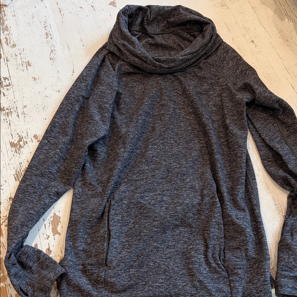 lululemon athletica Dark Heather Gray Cowl Pullover Sweater